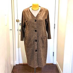 Mulberry Clothing XL Marled Brown Super Soft Knee Length Sweater